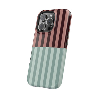 Burgundy and Blue Stripe Phone Case