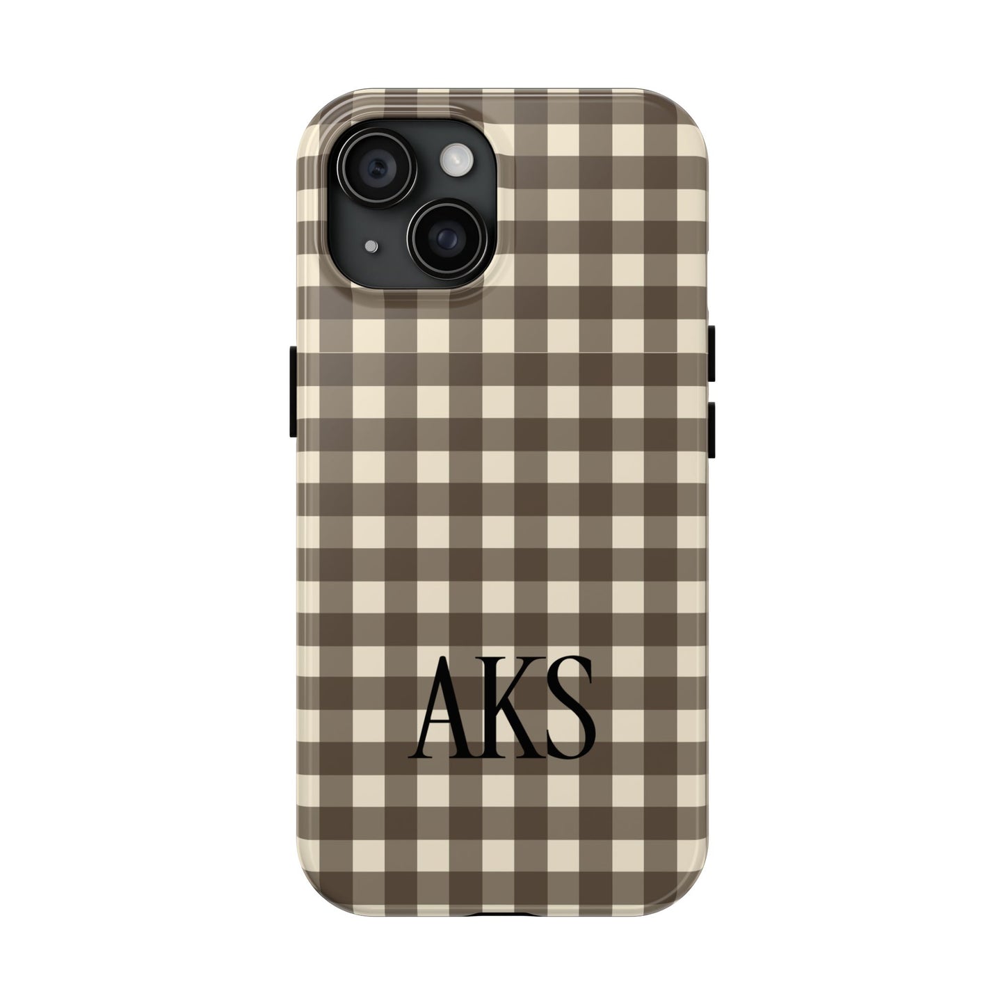 Customizable Brown Gingham Phone Case