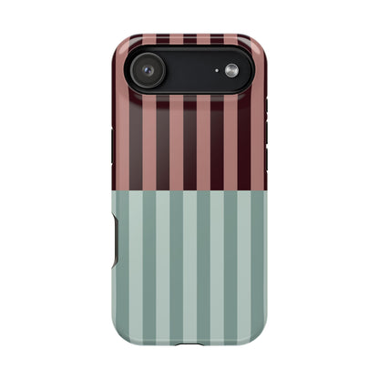 Burgundy and Blue Stripe Phone Case