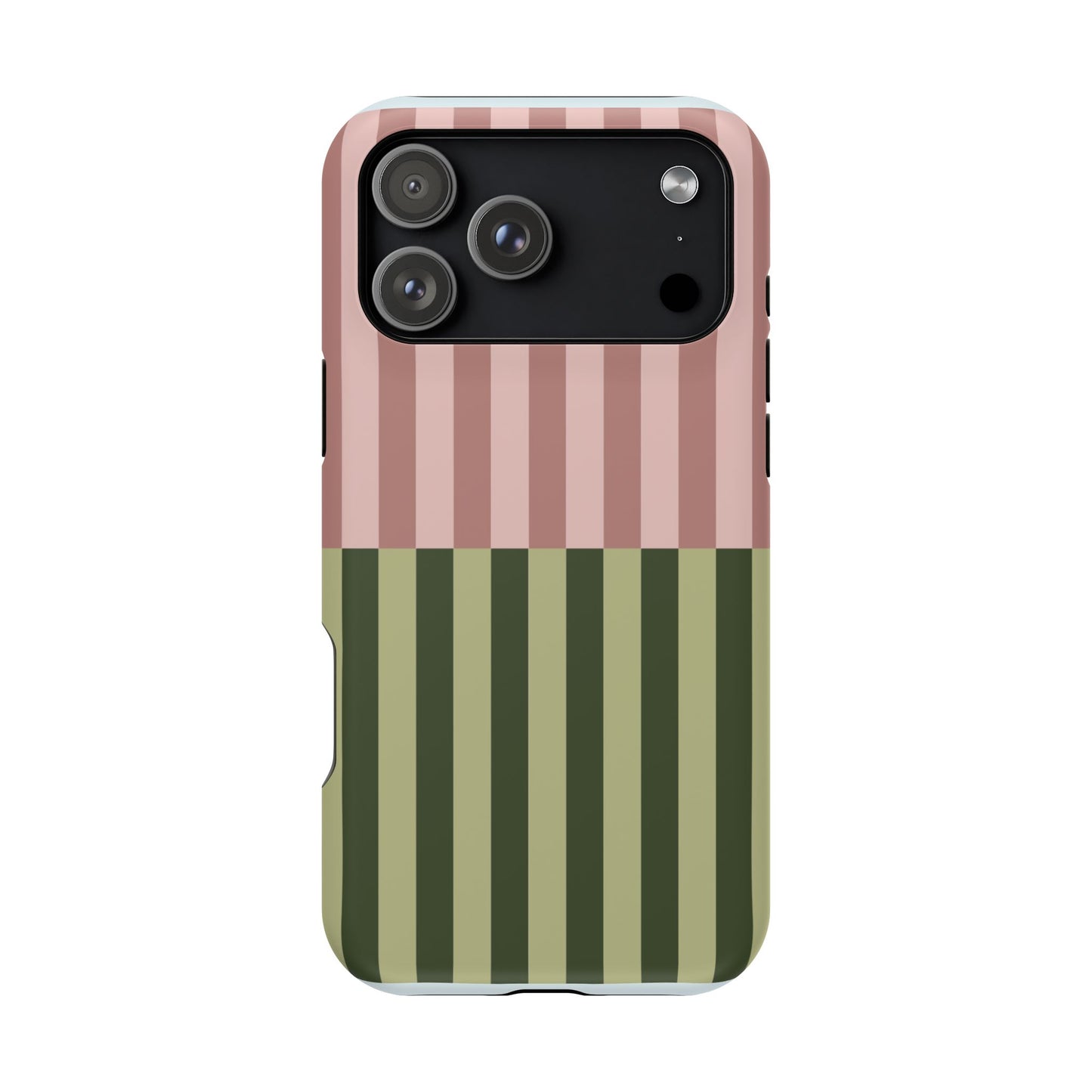 Pink & Green Stripe Phone Case