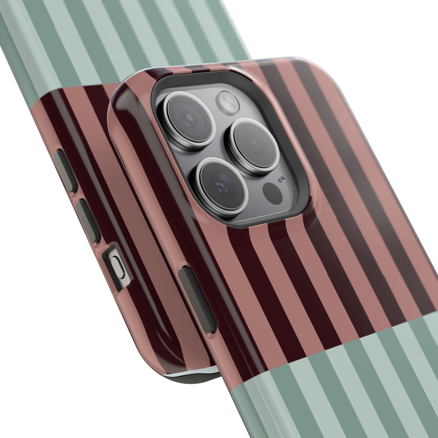 Burgundy and Blue Stripe Phone Case