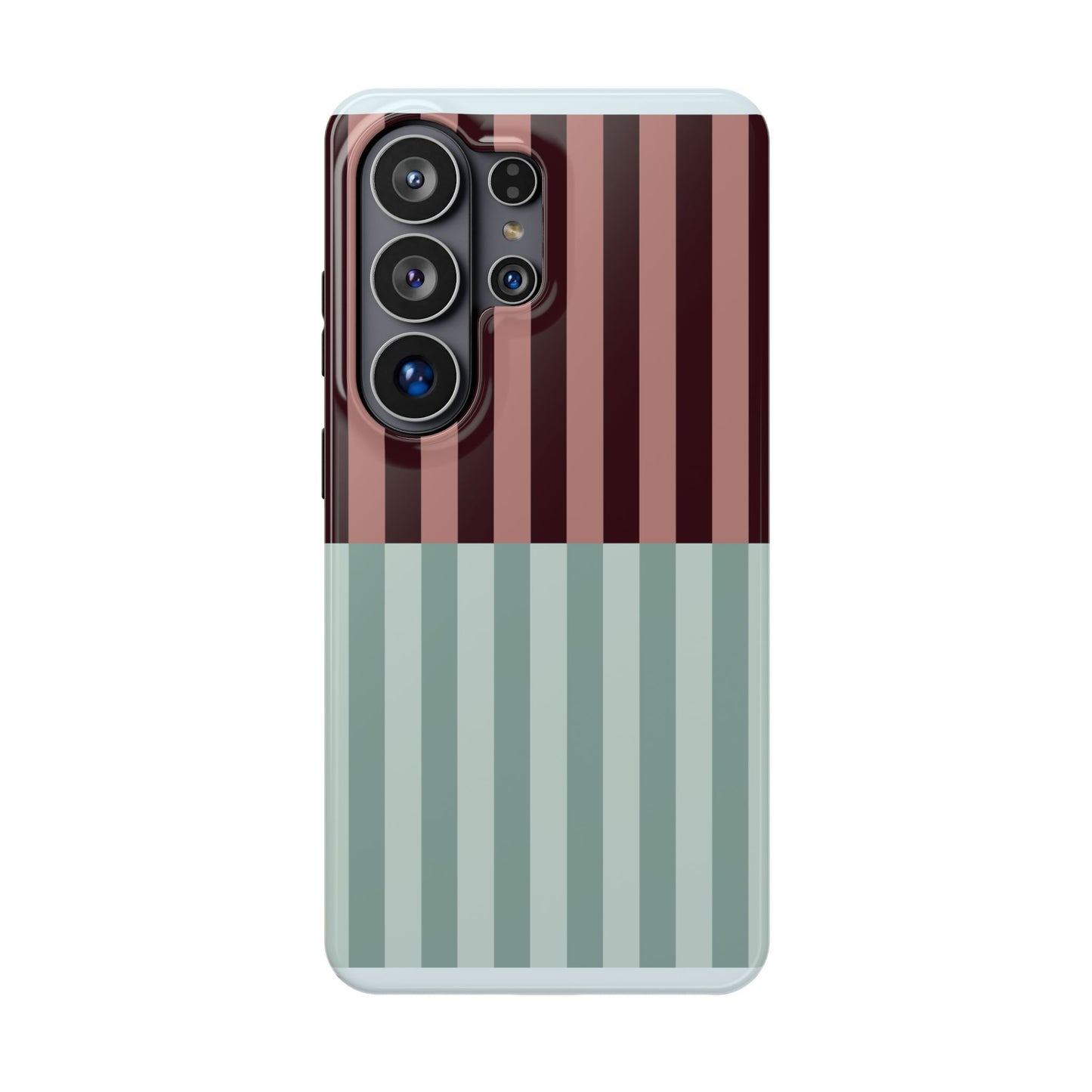 Burgundy and Blue Stripe Phone Case