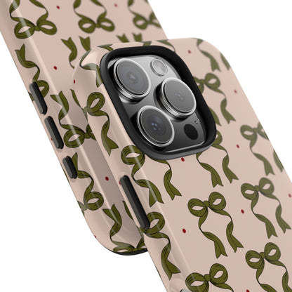 Pink & Green Bows IPhone Case