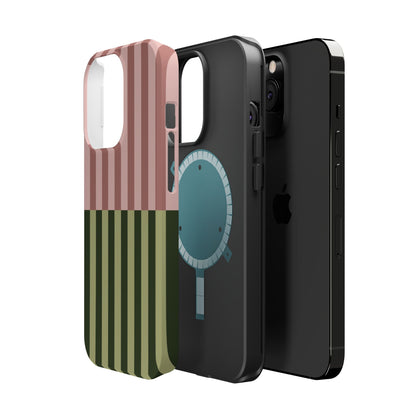 Pink & Green Stripe Phone Case