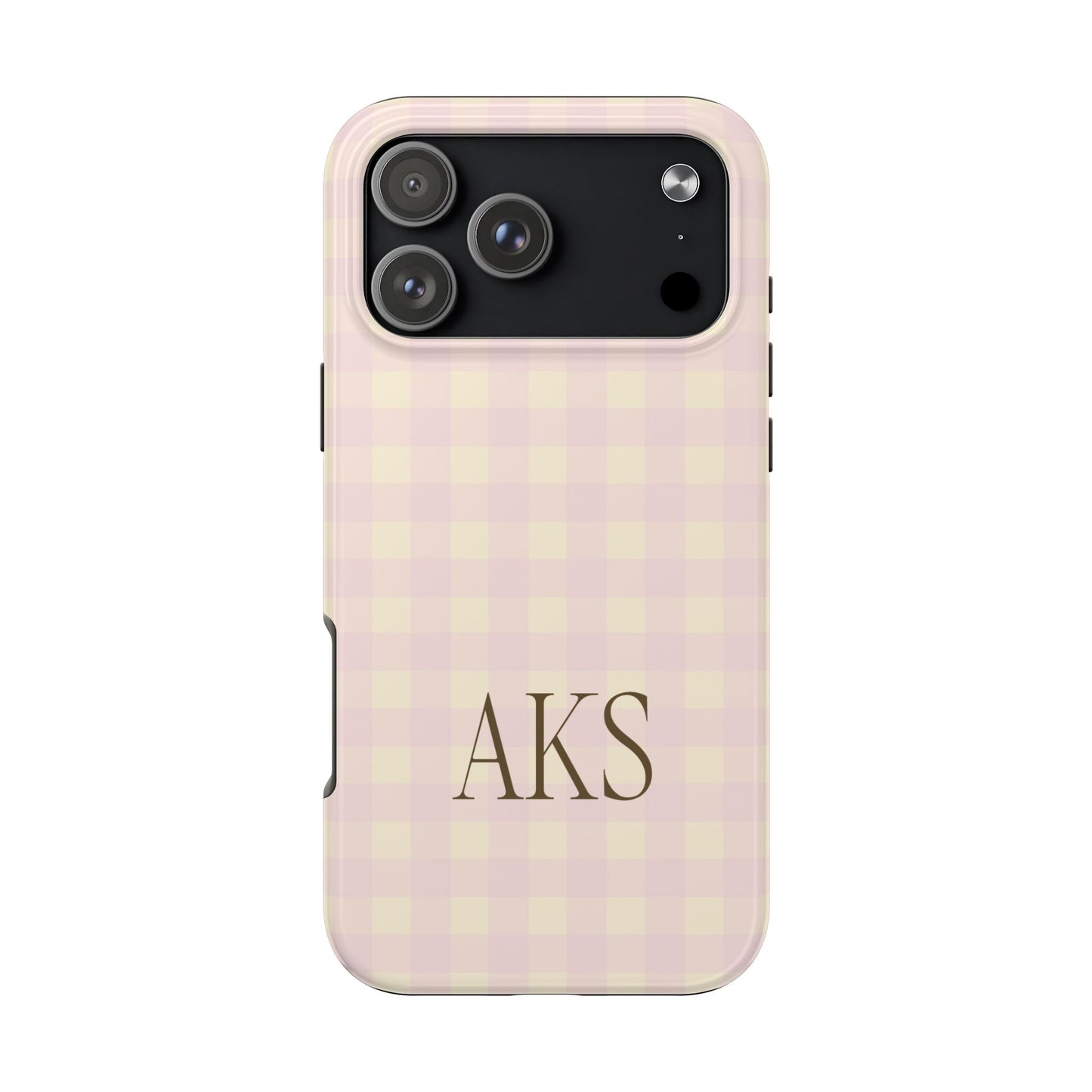 Customizable Pink & Yellow Gingham Phone Case