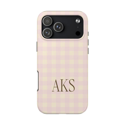 Customizable Pink & Yellow Gingham Phone Case