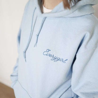 Everygirl Embroidered Baby Blue Vintage Hoodie