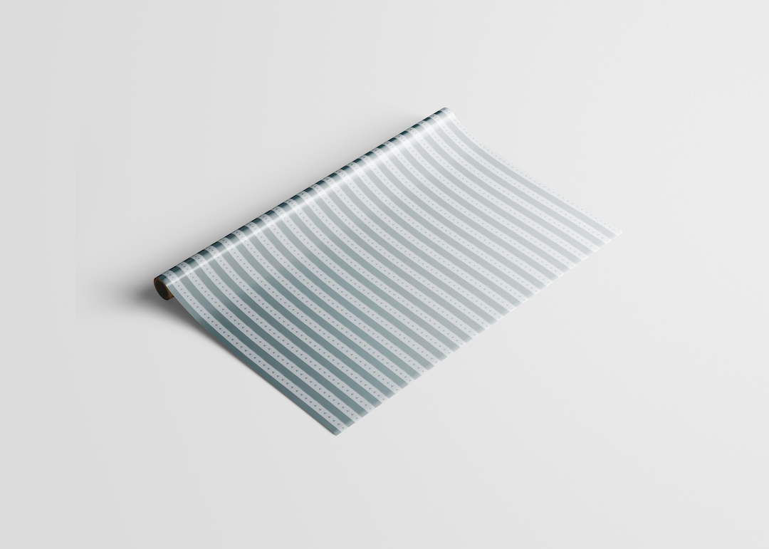 Muted Blue Stripe Gift Wrapping Paper
