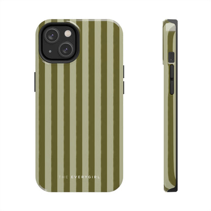 Tone on Tone Green Stripes IPhone Case