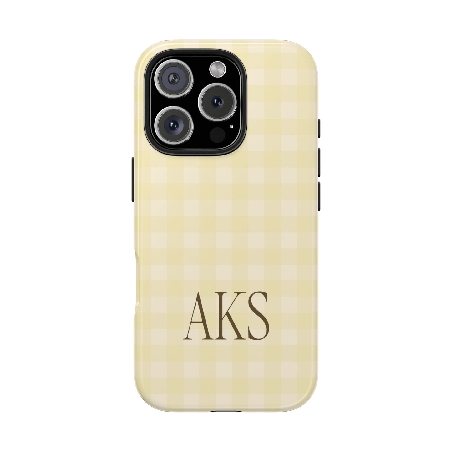 Customizable Yellow Gingham Phone Case