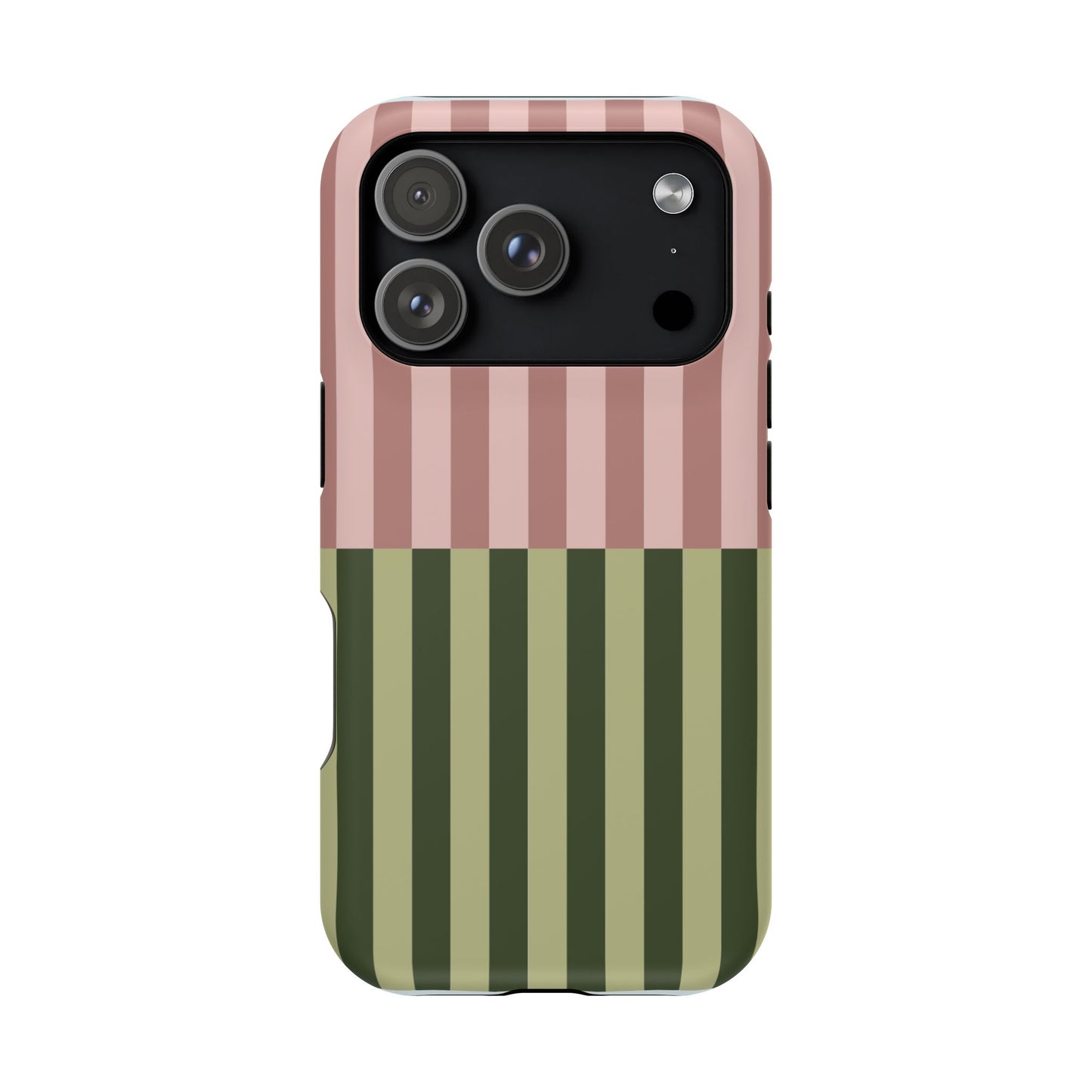 Pink & Green Stripe Phone Case