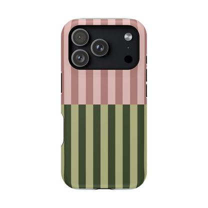 Pink & Green Stripe Phone Case