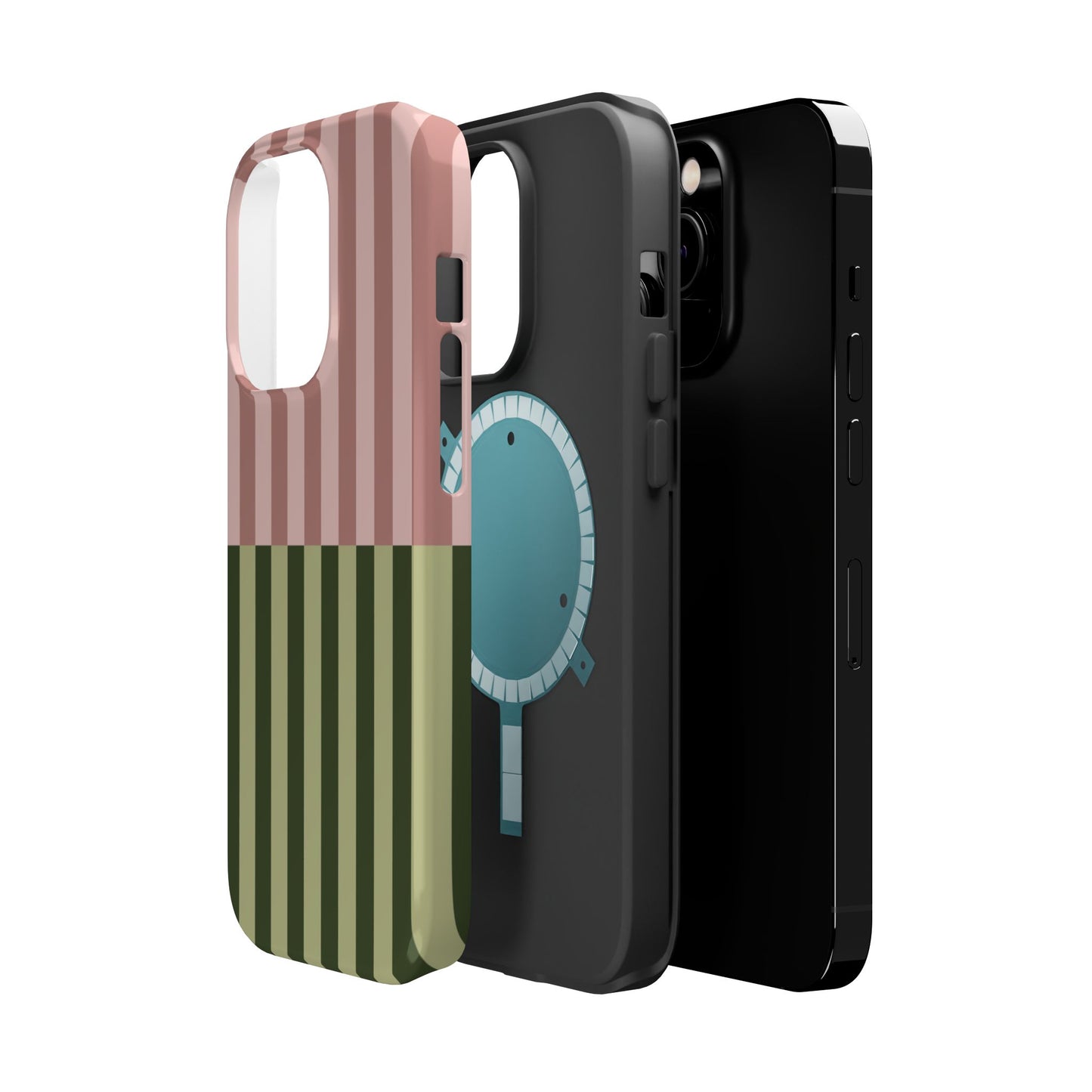 Pink & Green Stripe Phone Case
