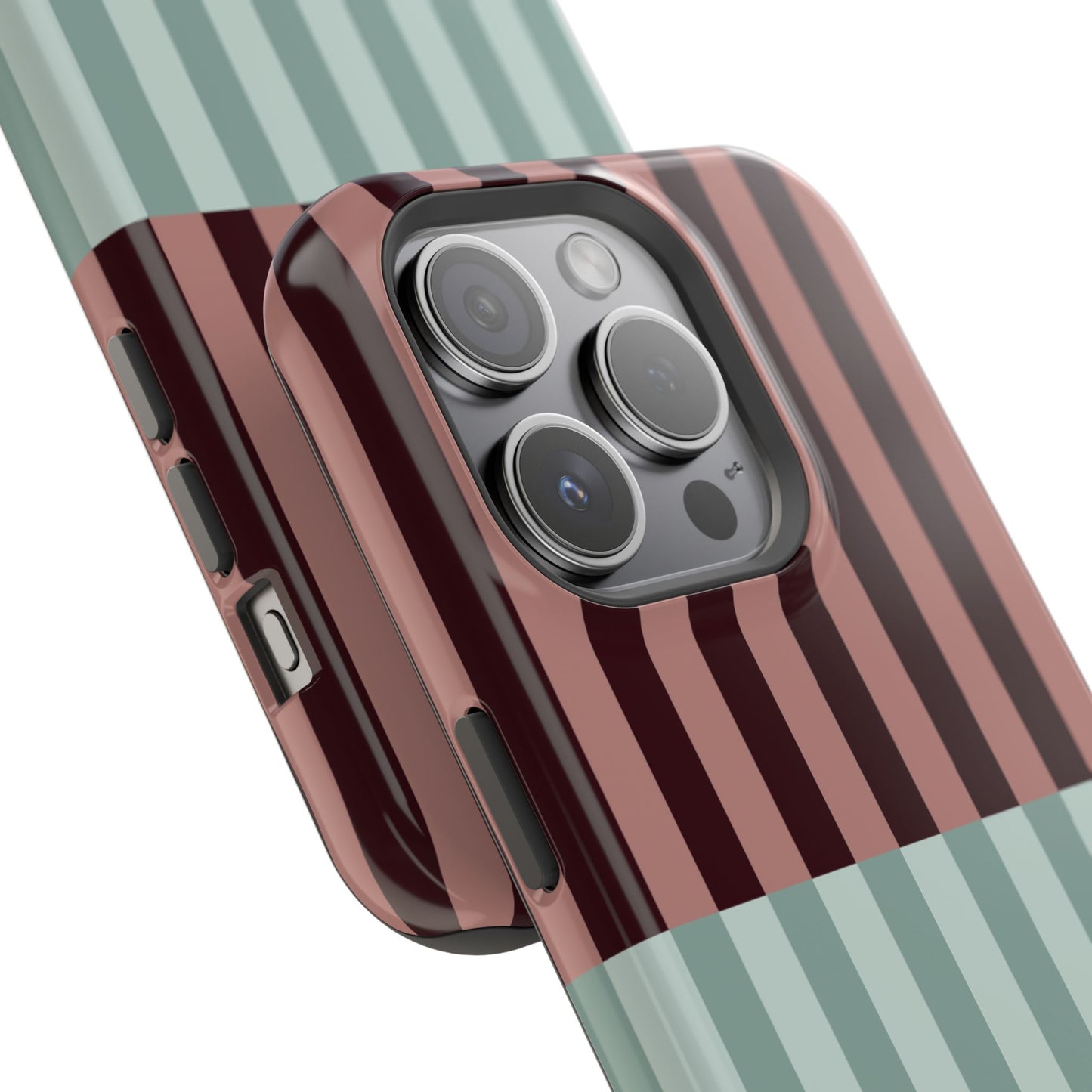 Burgundy and Blue Stripe Phone Case