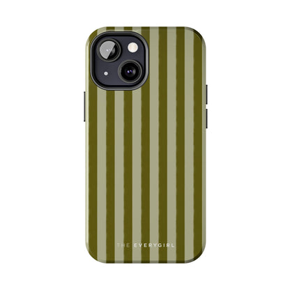 Tone on Tone Green Stripes IPhone Case