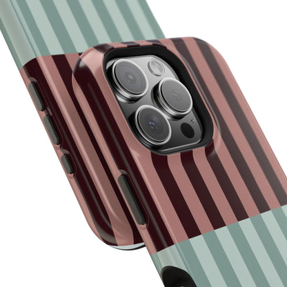 Burgundy and Blue Stripe Phone Case
