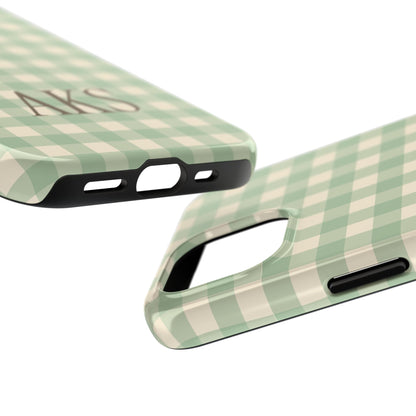 Customizable Green Gingham Phone Case