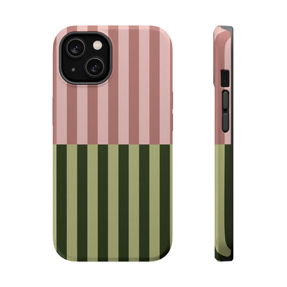 Pink & Green Stripe Phone Case