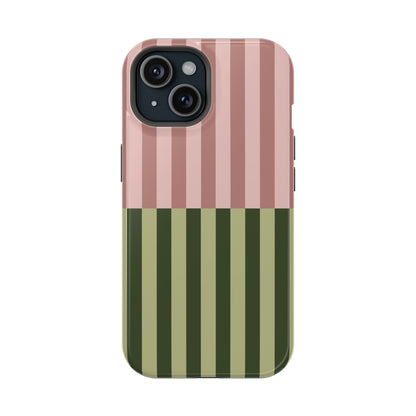 Pink & Green Stripe Phone Case