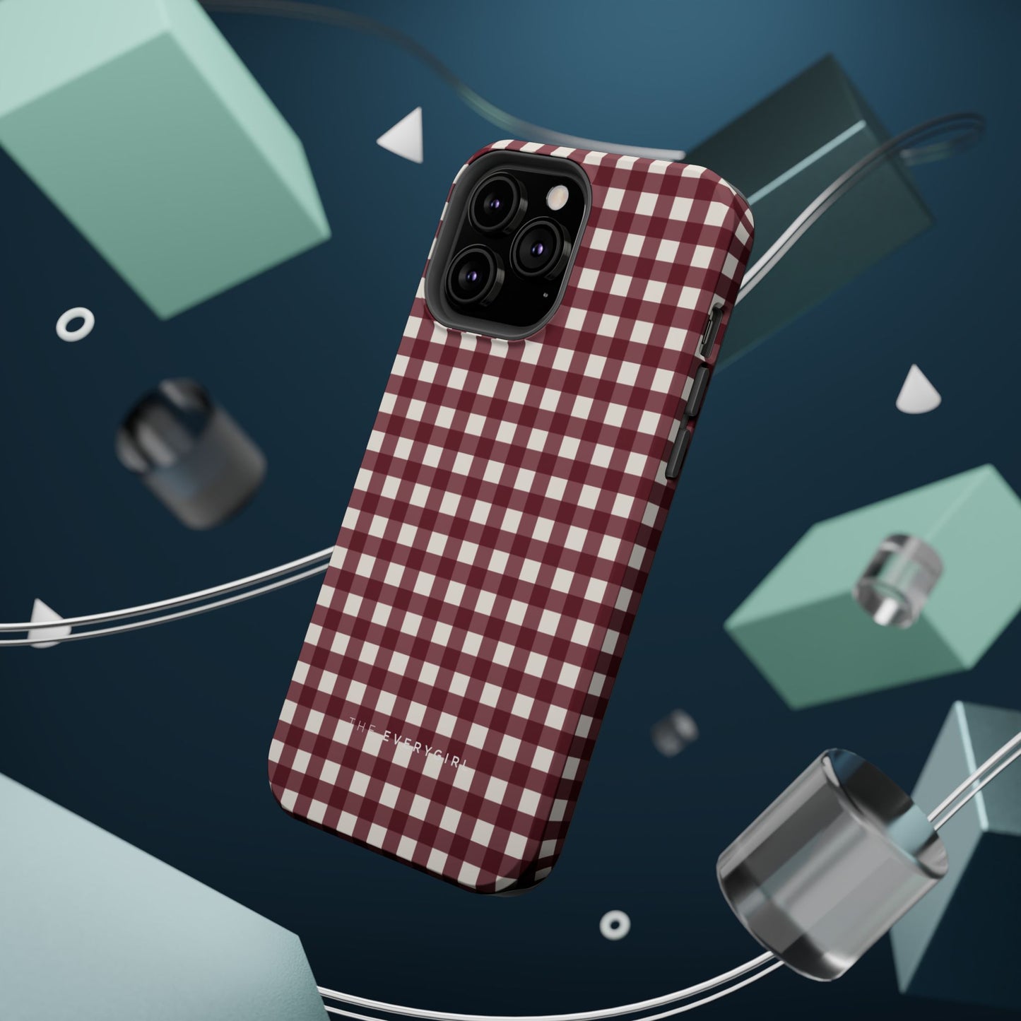 Burgundy Gingham Phone Case