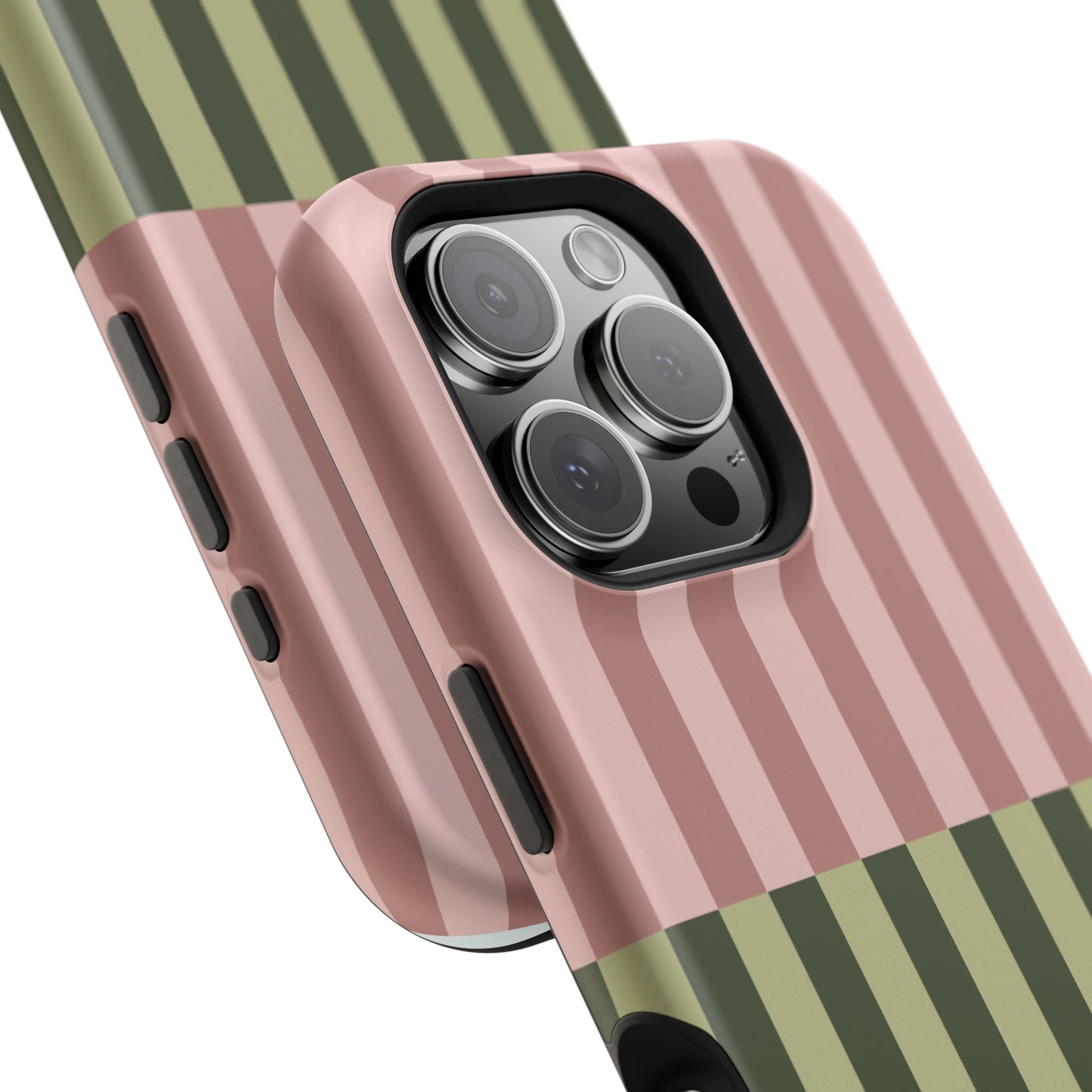Pink & Green Stripe Phone Case