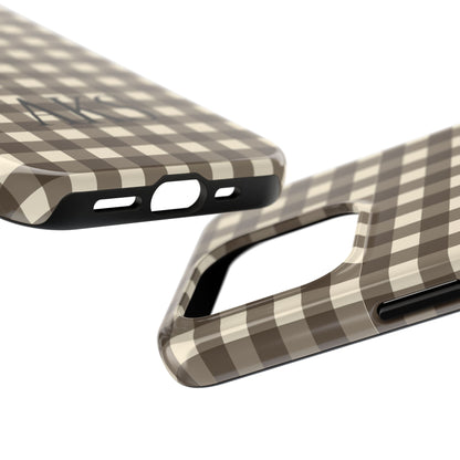 Customizable Brown Gingham Phone Case