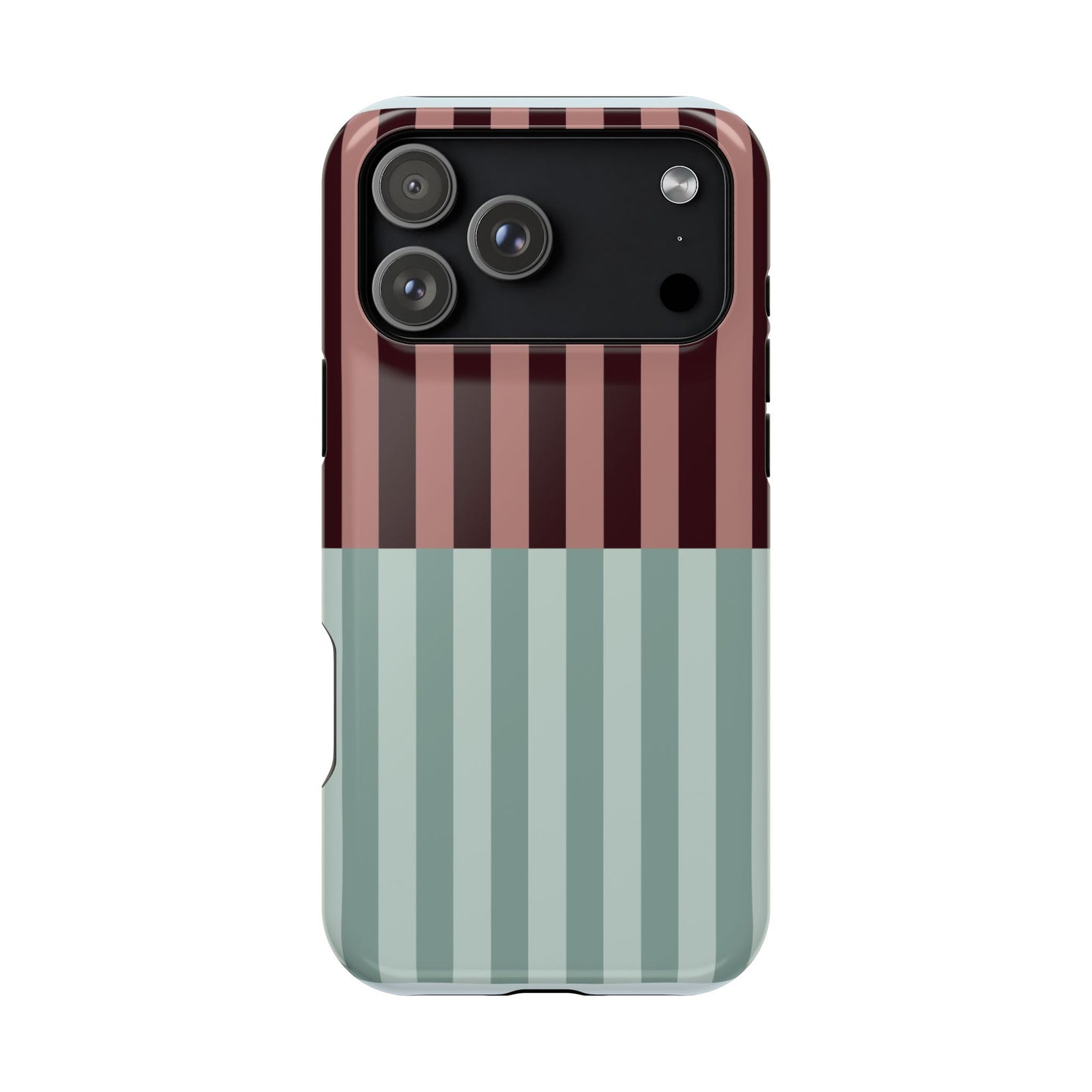 Burgundy and Blue Stripe Phone Case