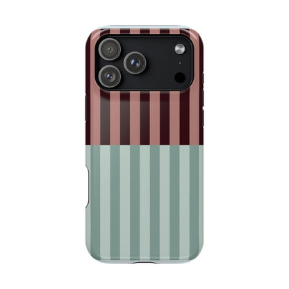 Burgundy and Blue Stripe Phone Case
