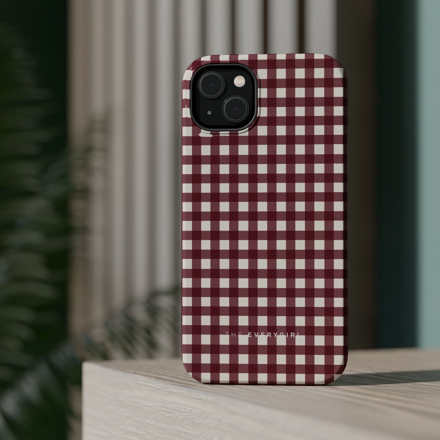 Burgundy Gingham Phone Case