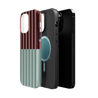 Burgundy and Blue Stripe Phone Case