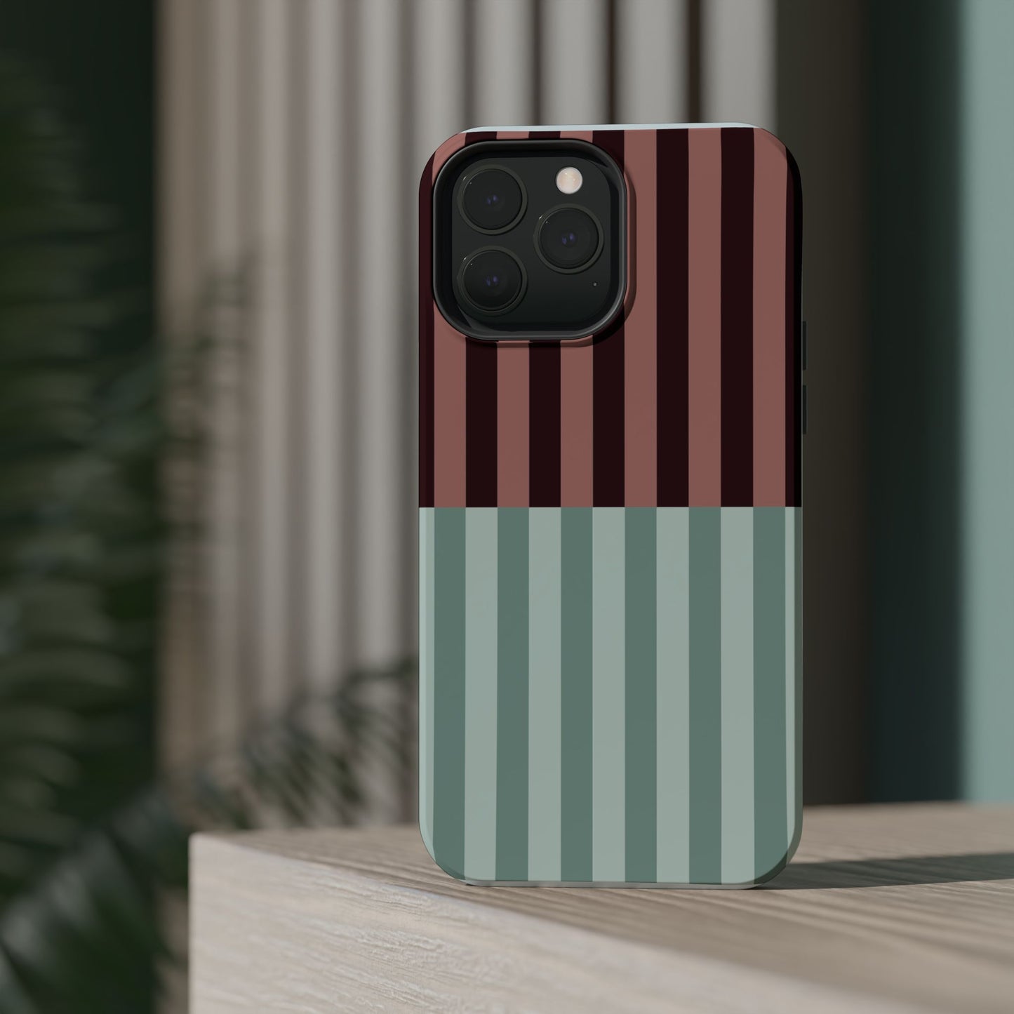 Burgundy and Blue Stripe Phone Case