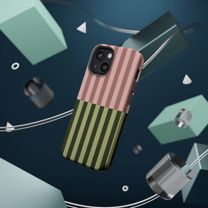 Pink & Green Stripe Phone Case