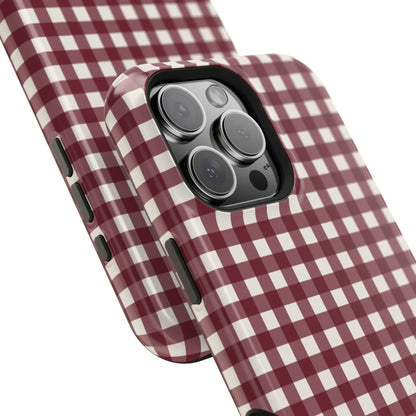 Burgundy Gingham Phone Case