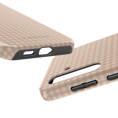 Neutral Blush Gingham IPhone Case