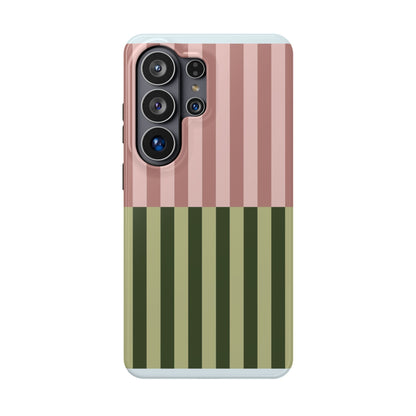 Pink & Green Stripe Phone Case
