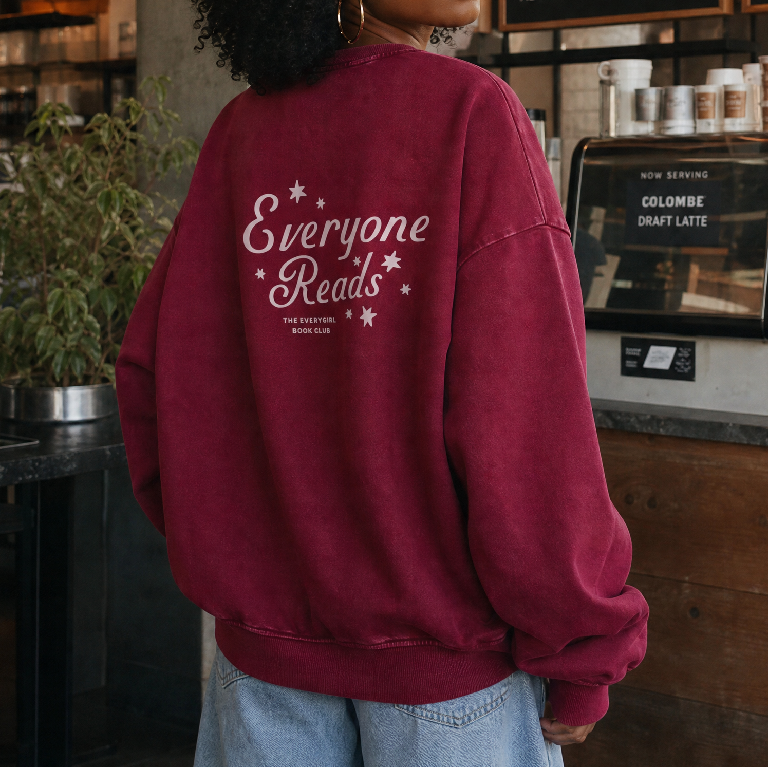 Maroon "Everyone Reads" Oversized Sweatshirt