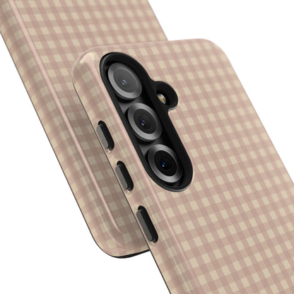 Neutral Blush Gingham IPhone Case