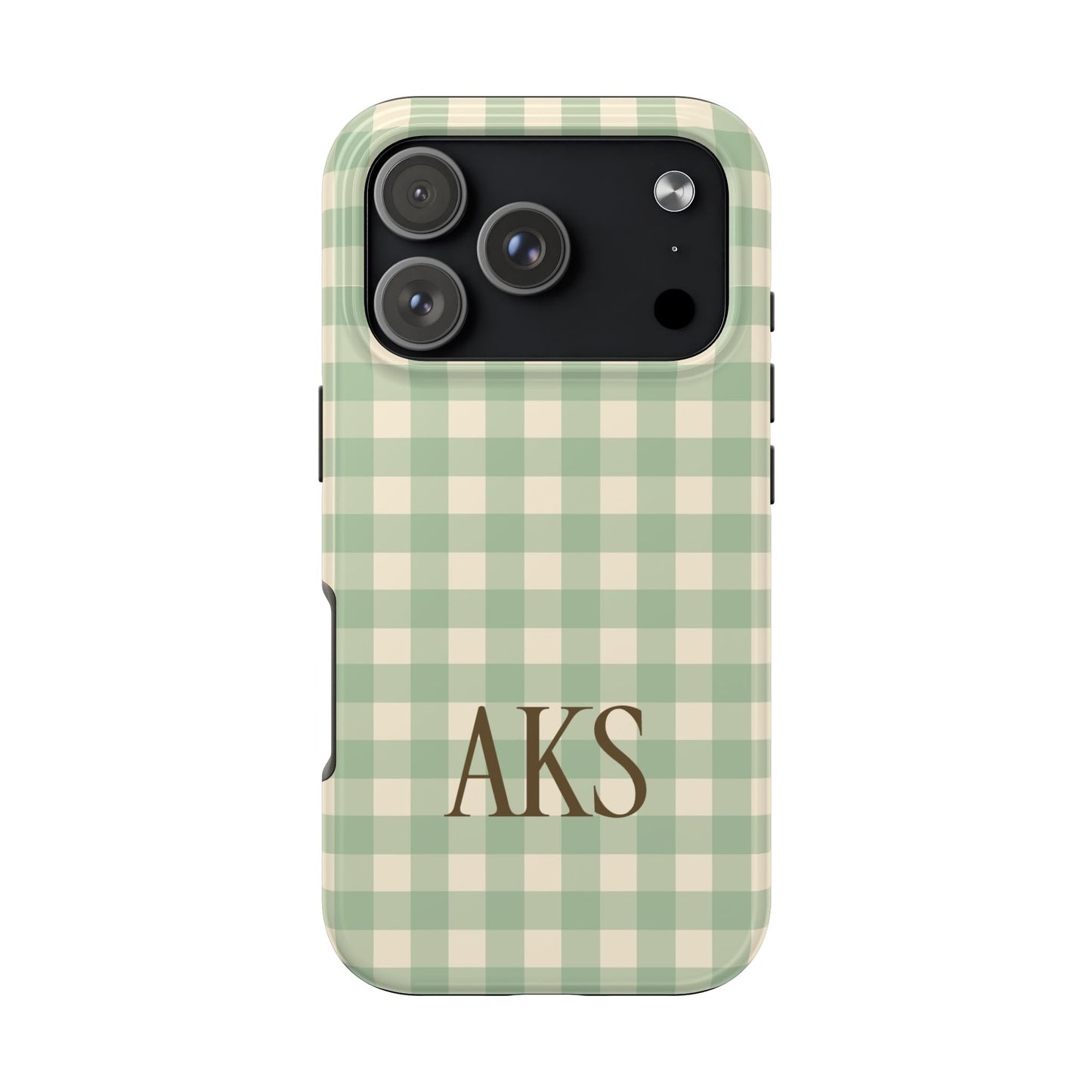 Customizable Green Gingham Phone Case