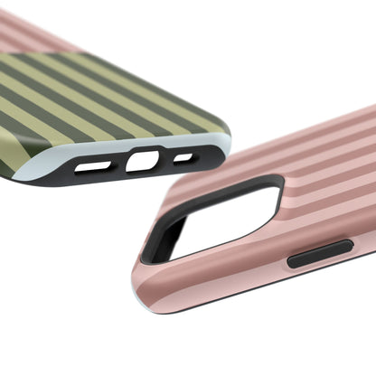 Pink & Green Stripe Phone Case