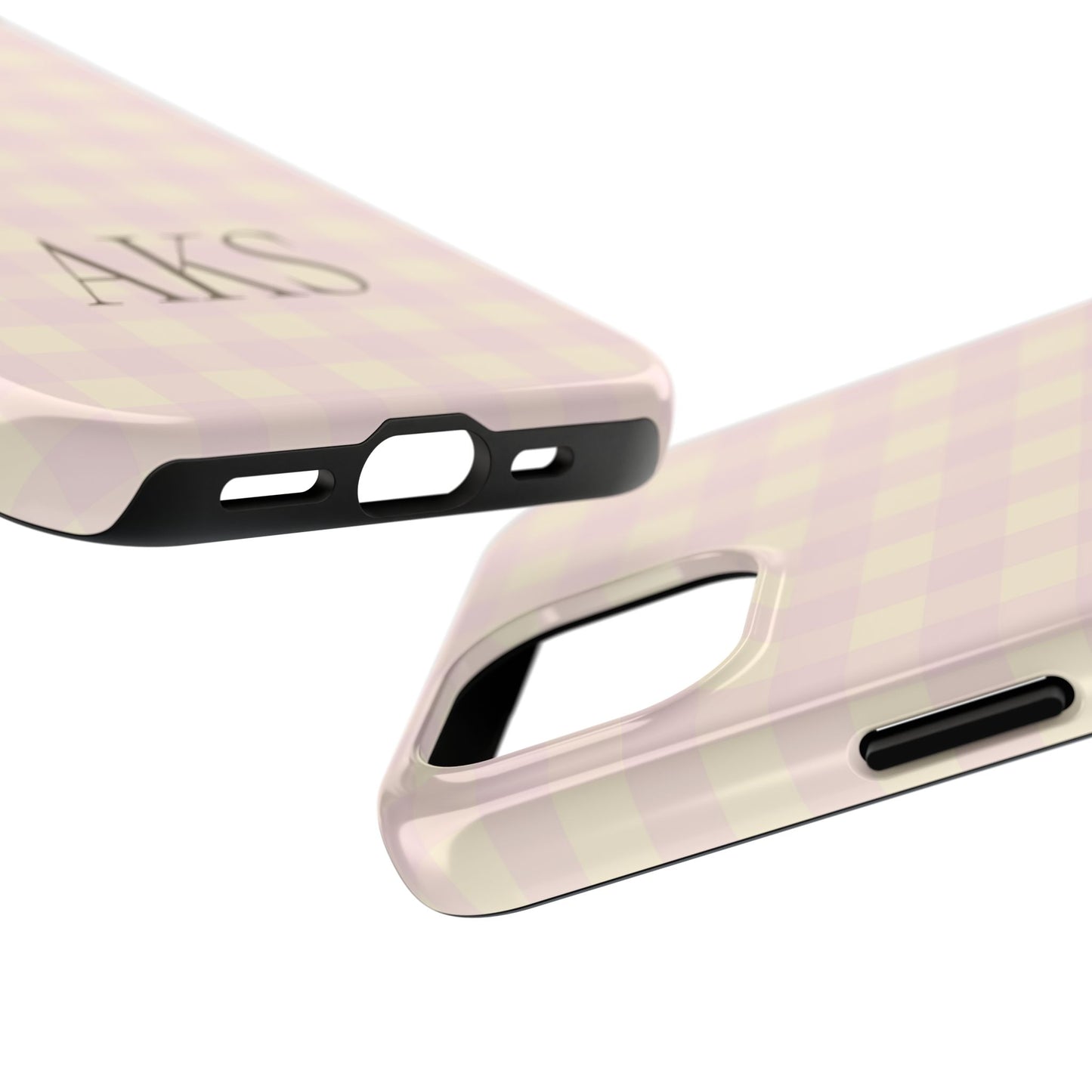 Customizable Pink & Yellow Gingham Phone Case