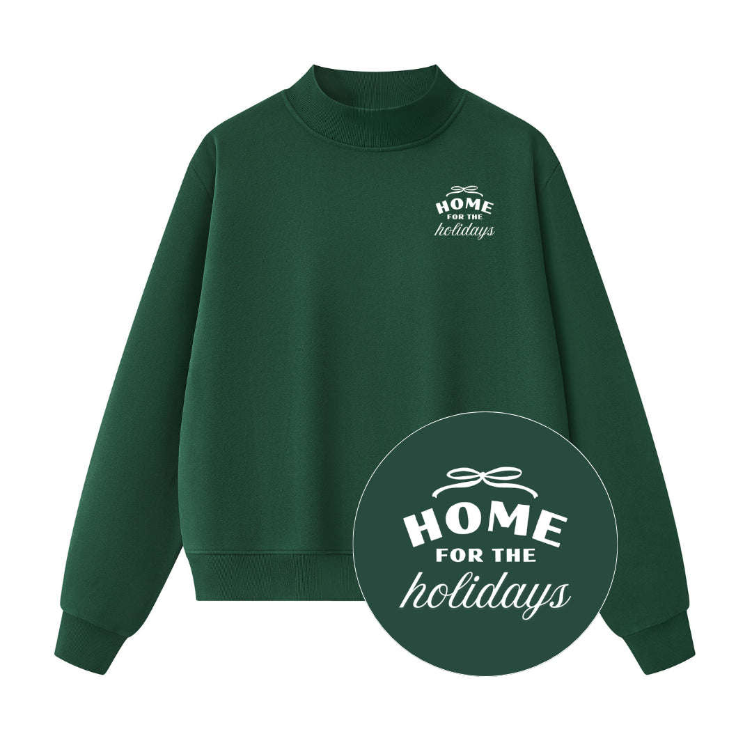 Holiday Bow Mock-Neck Sweatshirt