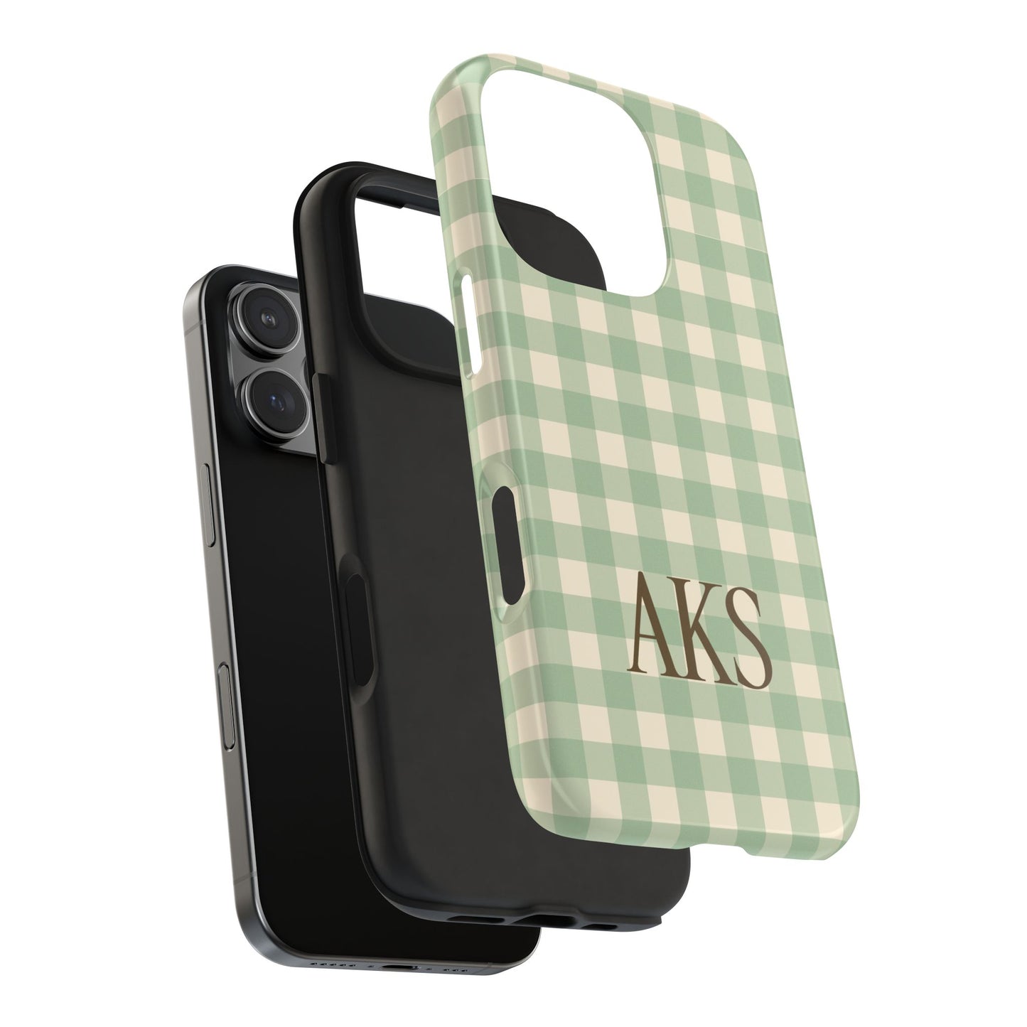 Customizable Green Gingham Phone Case