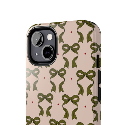 Pink & Green Bows IPhone Case