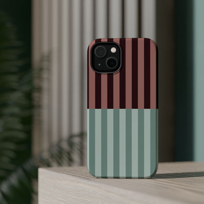 Burgundy and Blue Stripe Phone Case