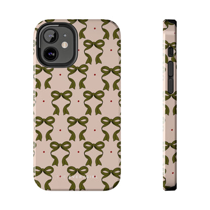 Pink & Green Bows IPhone Case