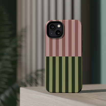 Pink & Green Stripe Phone Case