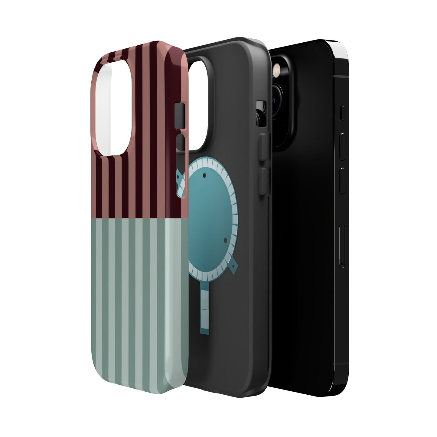 Burgundy and Blue Stripe Phone Case