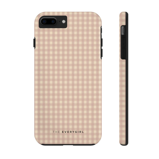 Neutral Blush Gingham IPhone Case