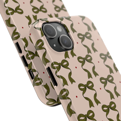 Pink & Green Bows IPhone Case