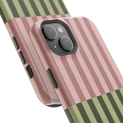 Pink & Green Stripe Phone Case